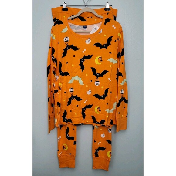NWT OLD NAVY Halloween Pajamas Womens XL Tall Orange Matching Graphic Set - Picture 2 of 11